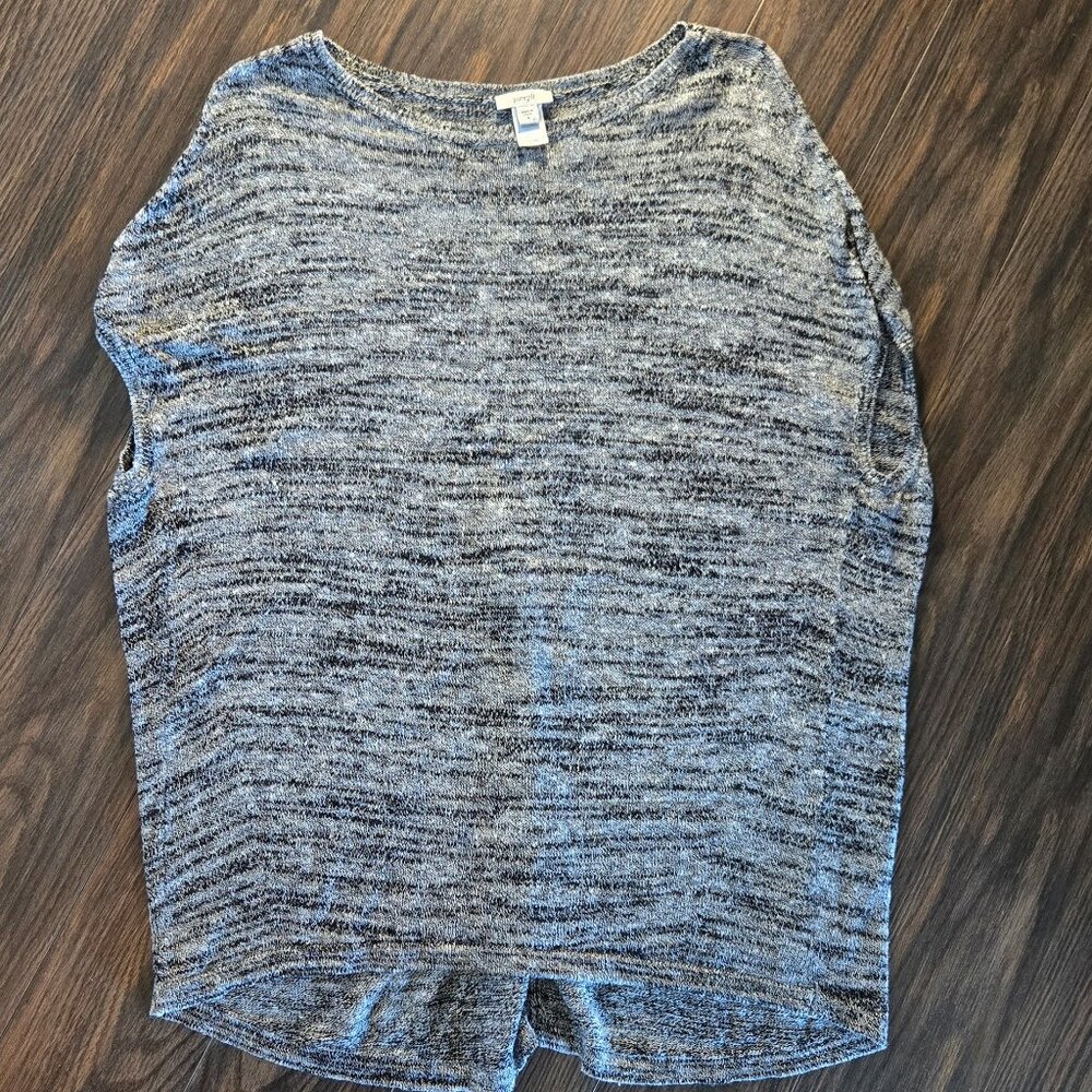 PURE JILL Linen & Cotton Black & White Woven Knit Tunic Top/Vest SIZE S